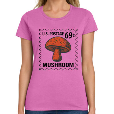 Mushroom Stamp Ladies T Shirt Thumbnail